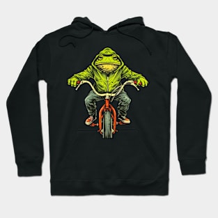 Funny Frog On A Bike Hoodie